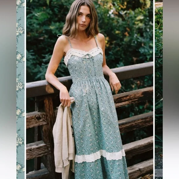 Christy Dawn teal trellis Emma - Picture 1 of 6